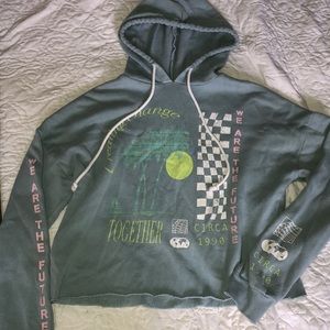 Turquoise cropped hoodie, Grayson/threads, XS